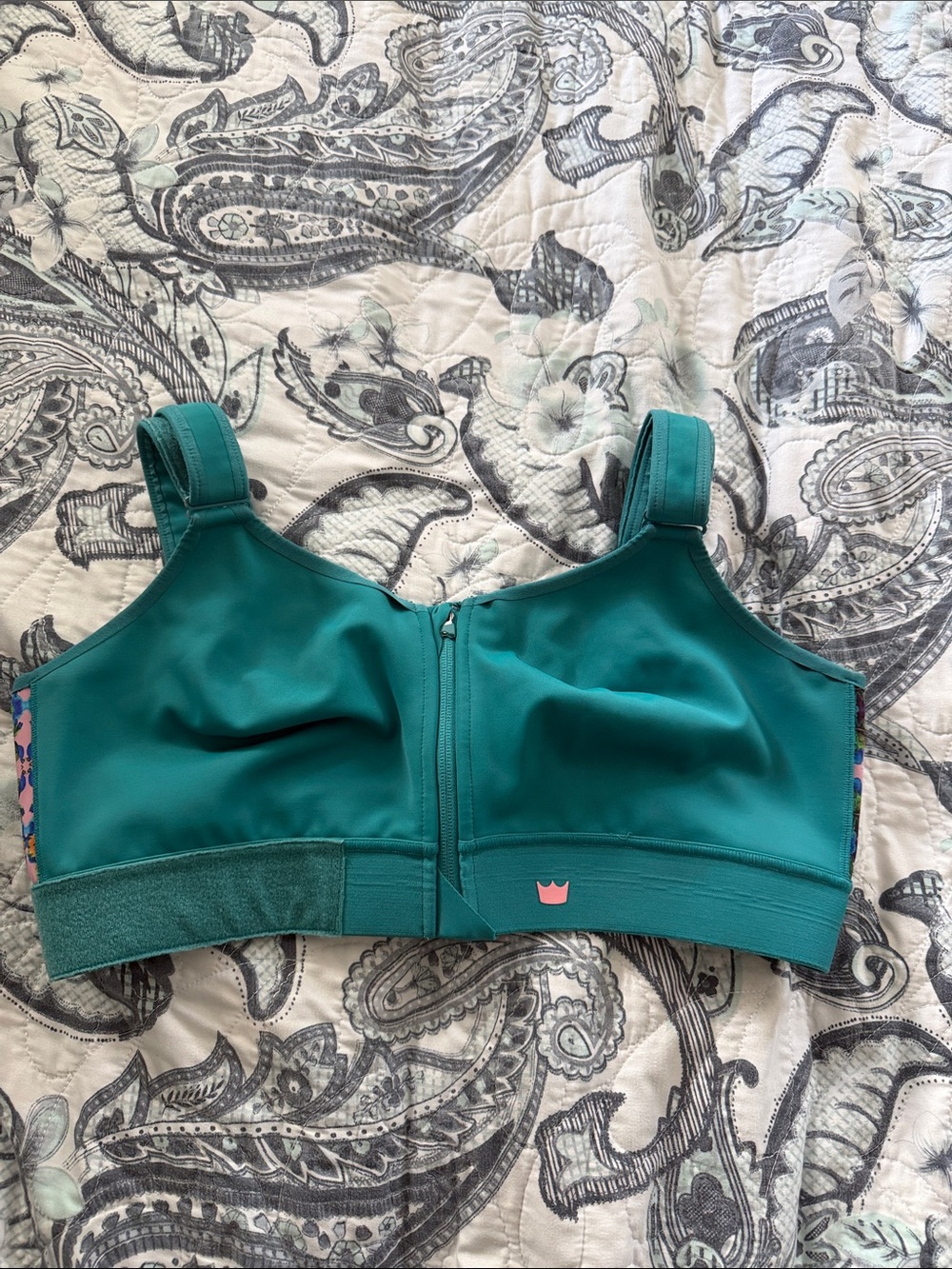 SHEFIT Women’s Front-Zip Teal Sports bra high intensity Top 3Luxe